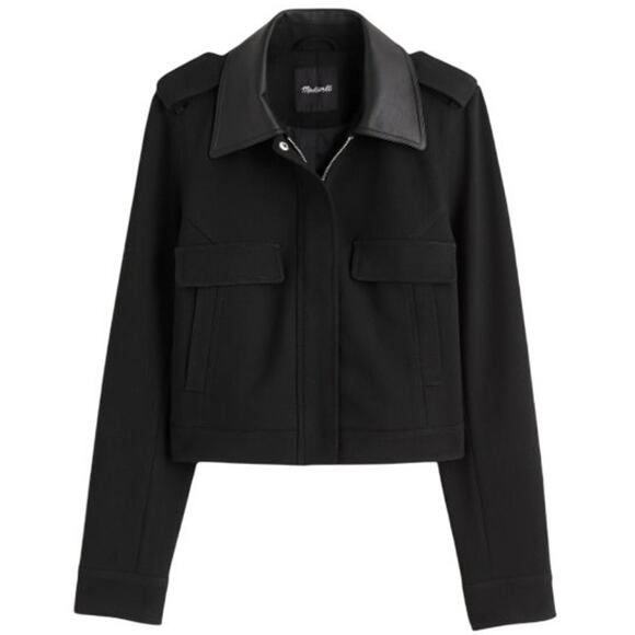 Madewell Shrunken Utility Jacket Size 2 True Black New - Picture 1 of 11